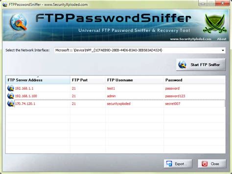 FTP Password Sniffer 5.0